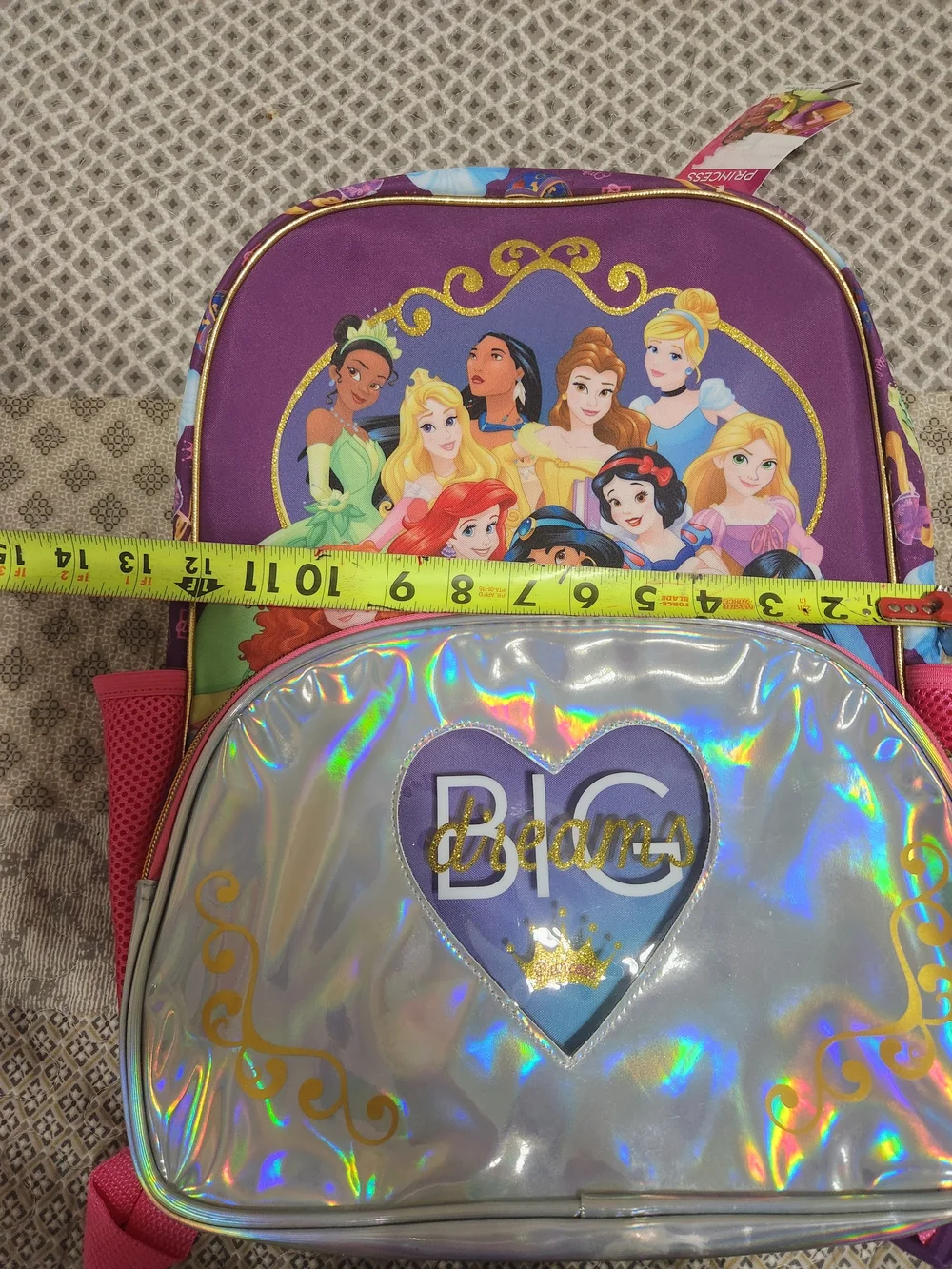 Kohl's Kids Holographic Silver 'Dream' Heart Backpack with Gold Accents
